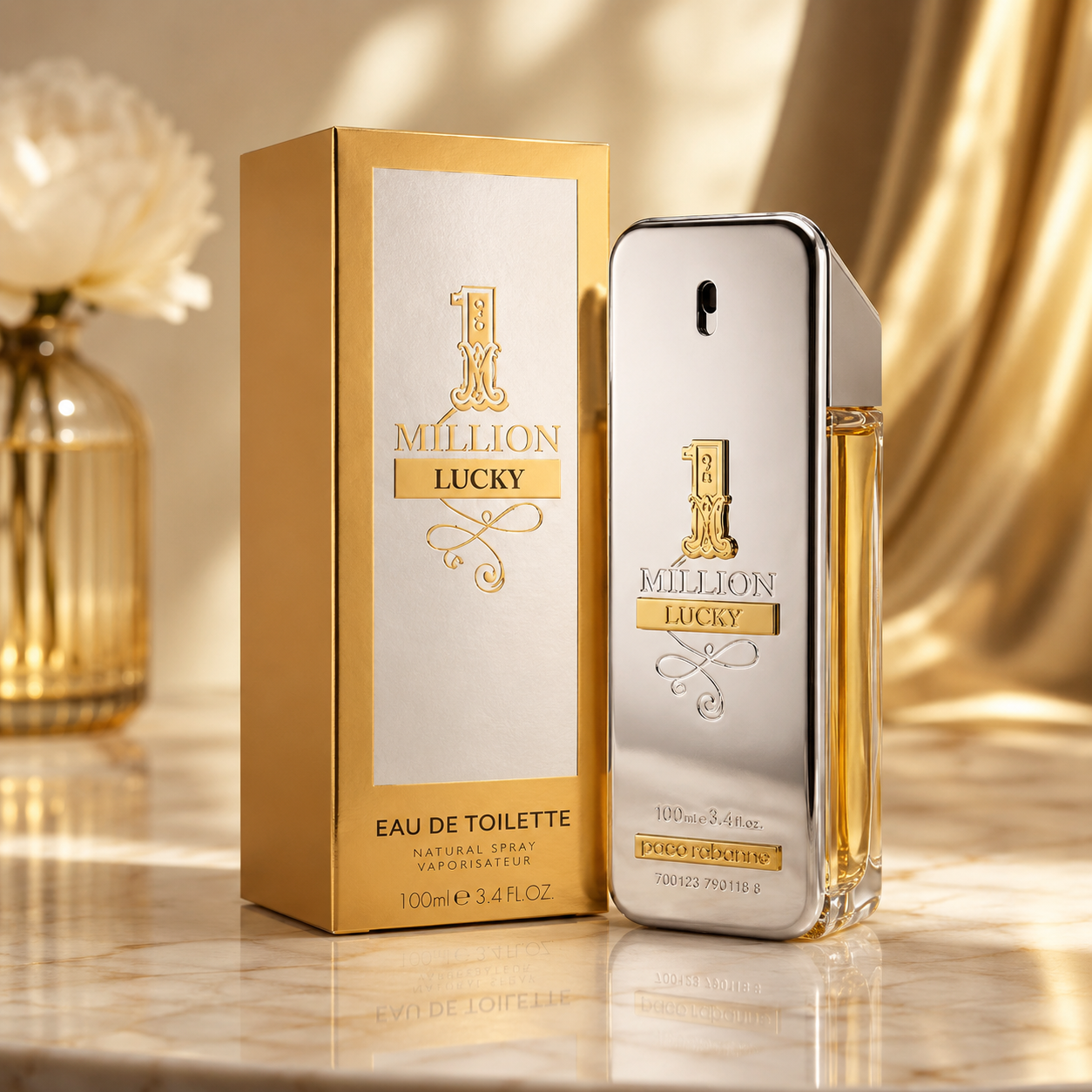 **Title:**  **Paco Rabanne 1 Million Lucky Eau de Toilette EDT Spray 3.4 oz / 100ml for Men – New Sealed**