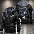 Dallas Cowboys Leather Hooded Jacket – Black Motorcycle Style NFL Fan Jacket