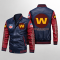 Washington Football Team Navy & Burgundy Leather Varsity Jacket – Men’s NFL Bomber Jacket