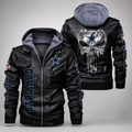 Dallas Cowboys Black Leather Hooded Jacket – Men’s NFL Motorcycle Style Bomber Jacket