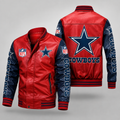 Dallas Cowboys Red & Navy Leather Varsity Jacket NFL Style