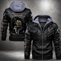 Atlanta Falcons Leather Hooded Jacket – Black Motorcycle Style NFL Fan Jacket