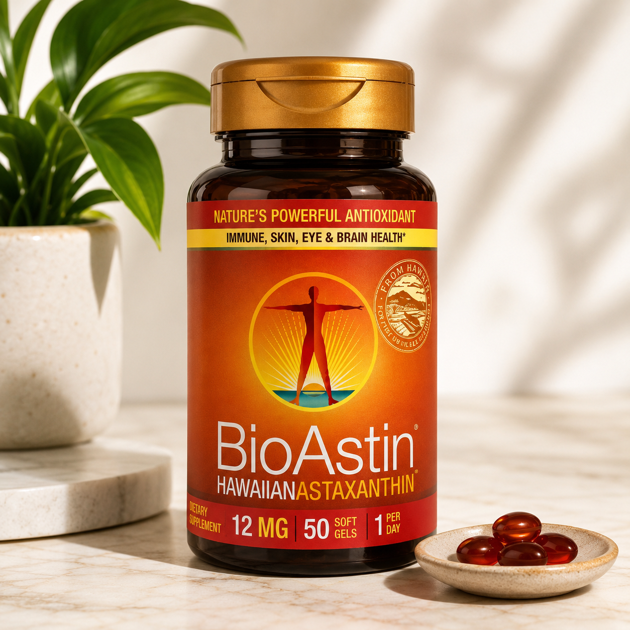 Hawaiian ASTAXANTHIN VEGAN Formula Supports Joint Skin Eye Health 120CT
