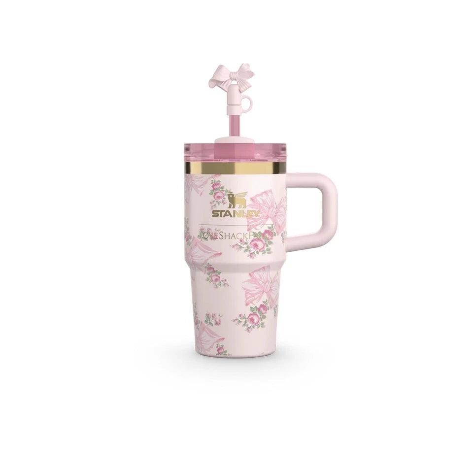New Stanley x Love Shack Fancy Tumbler 20oz Rosa Beaux Pink Holiday Quencher